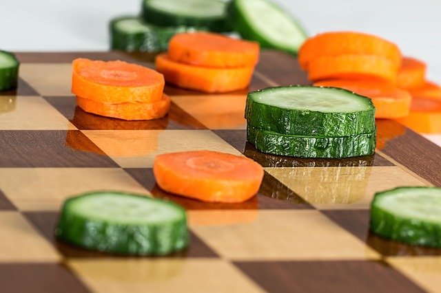 zelenina jako šachová hra